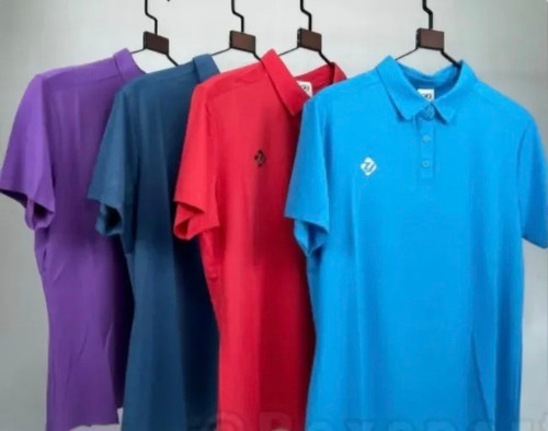 تیشرت یقه برگرد سه دگمه آستین کوتاه وارداتی