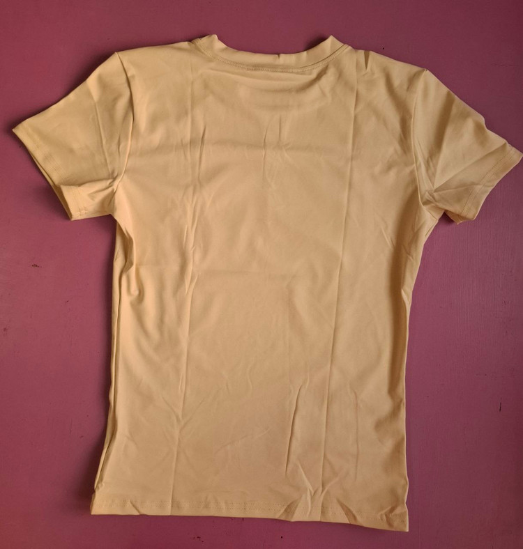 تیشرت ساده برش دار، یقه گرد، آستین کوتاه وارداتی