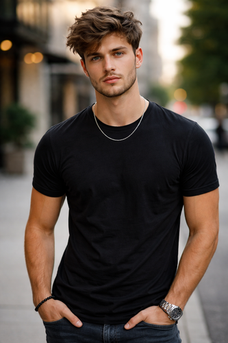 تیشرت مردانه کتان نایک یقه گرد آستین کوتاه قواره دار